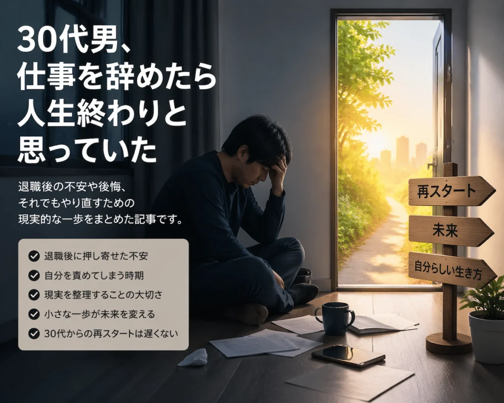 30代男 仕事を辞めたら終わり